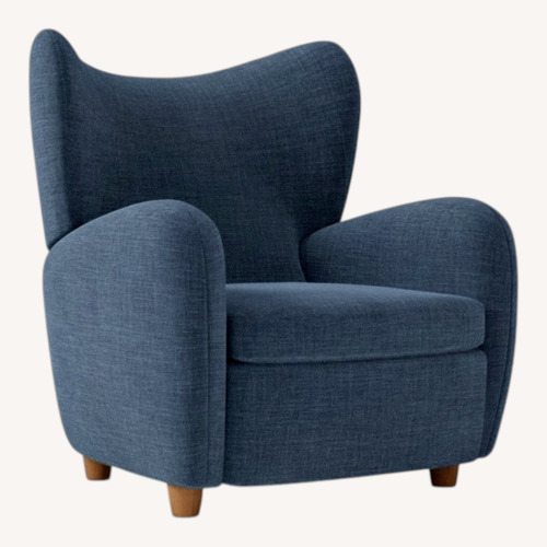 Used West Elm Jodi Recliner Navy Linen for sale on AptDeco