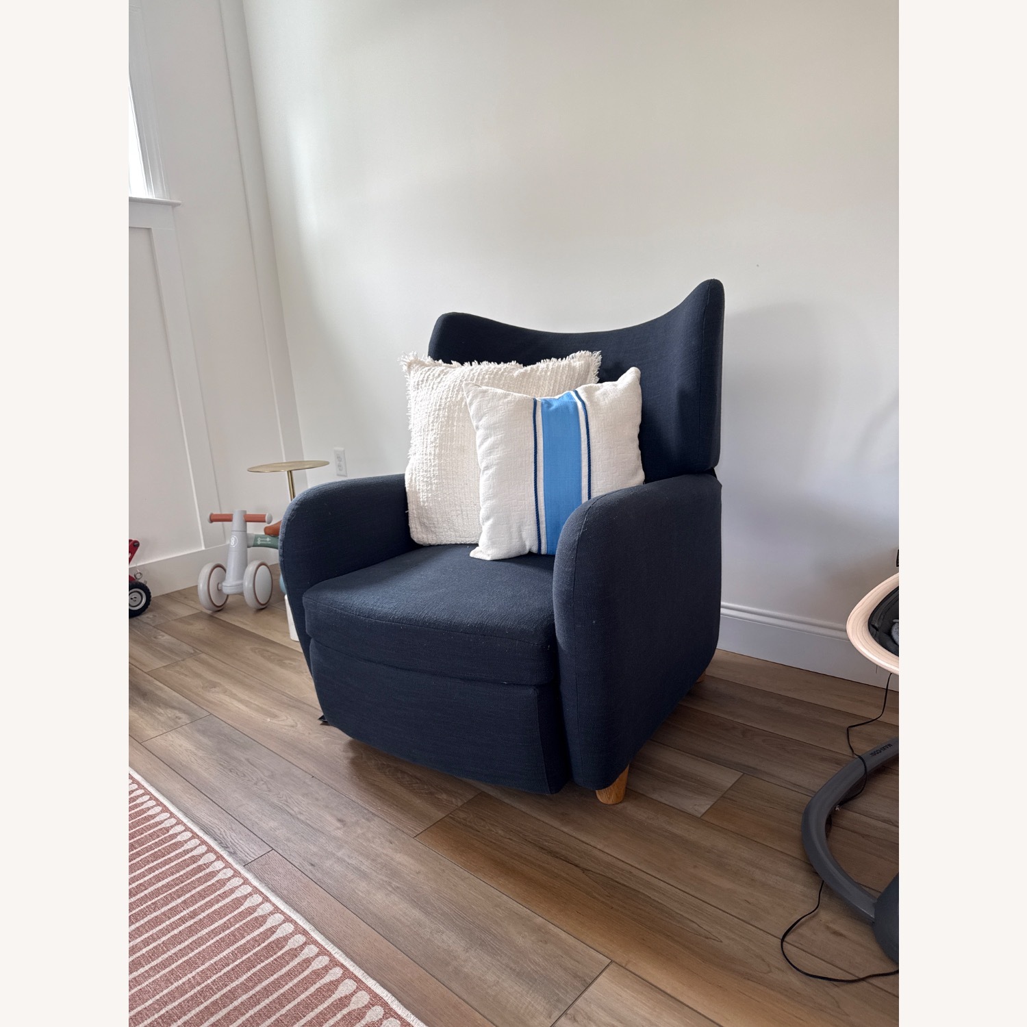 West Elm Jodi Recliner Navy Linen - image-5