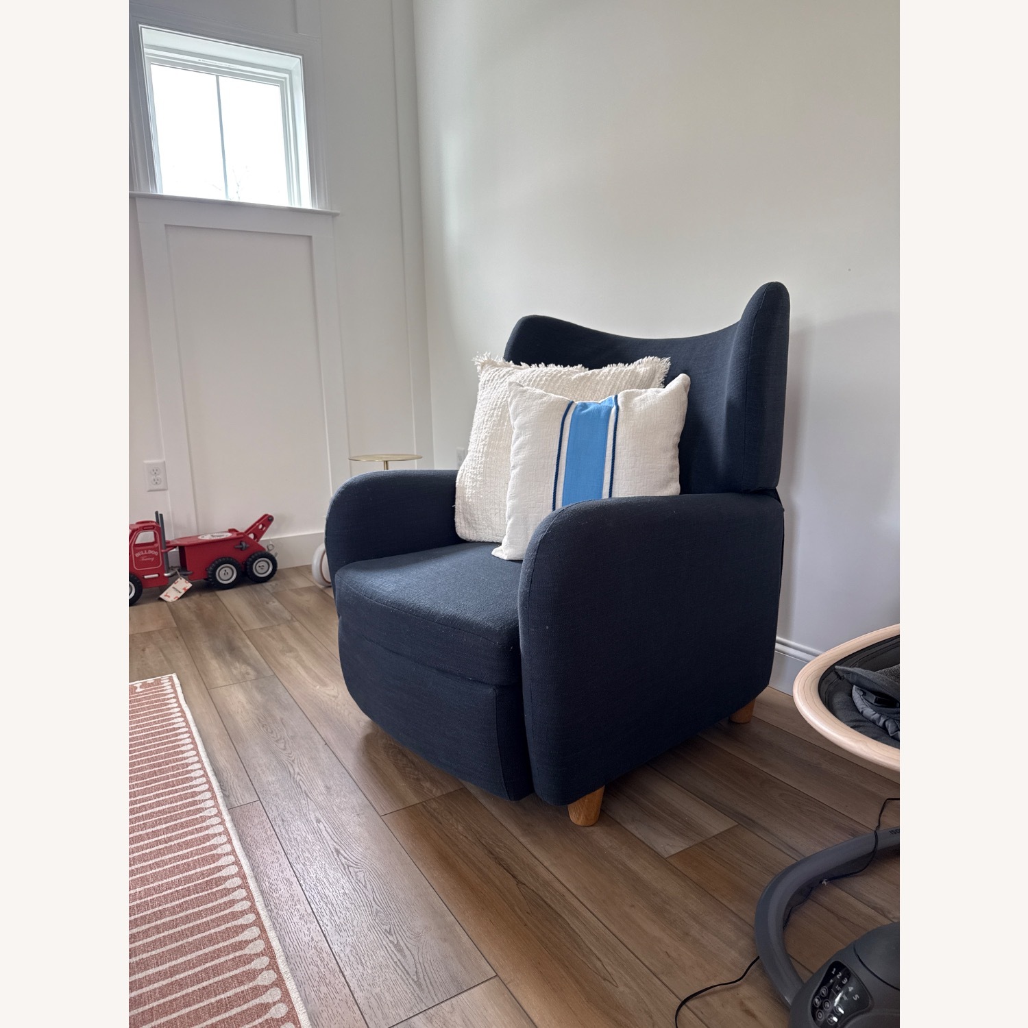 West Elm Jodi Recliner Navy Linen - image-4