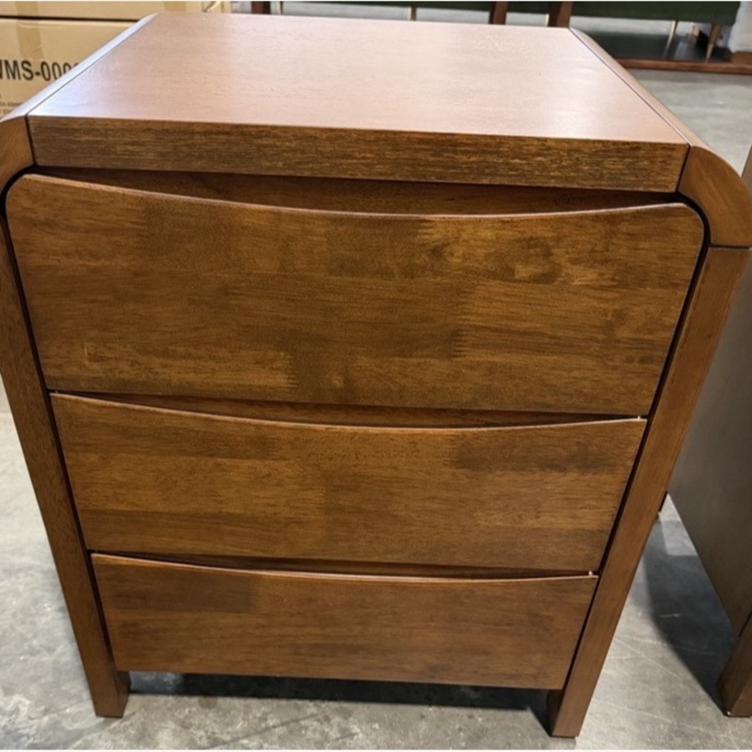 Dark Brown Wood Nightstand - image-4