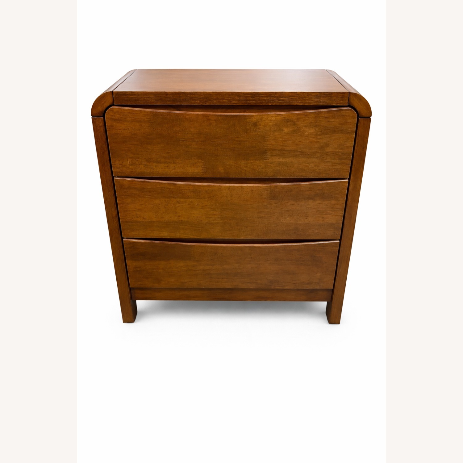 Dark Brown Wood Nightstand - image-1