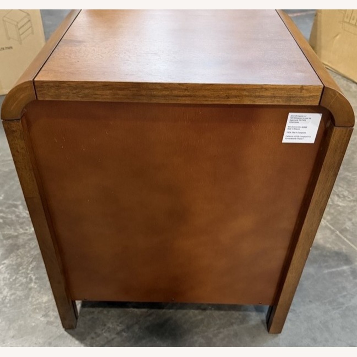 Dark Brown Wood Nightstand - image-2