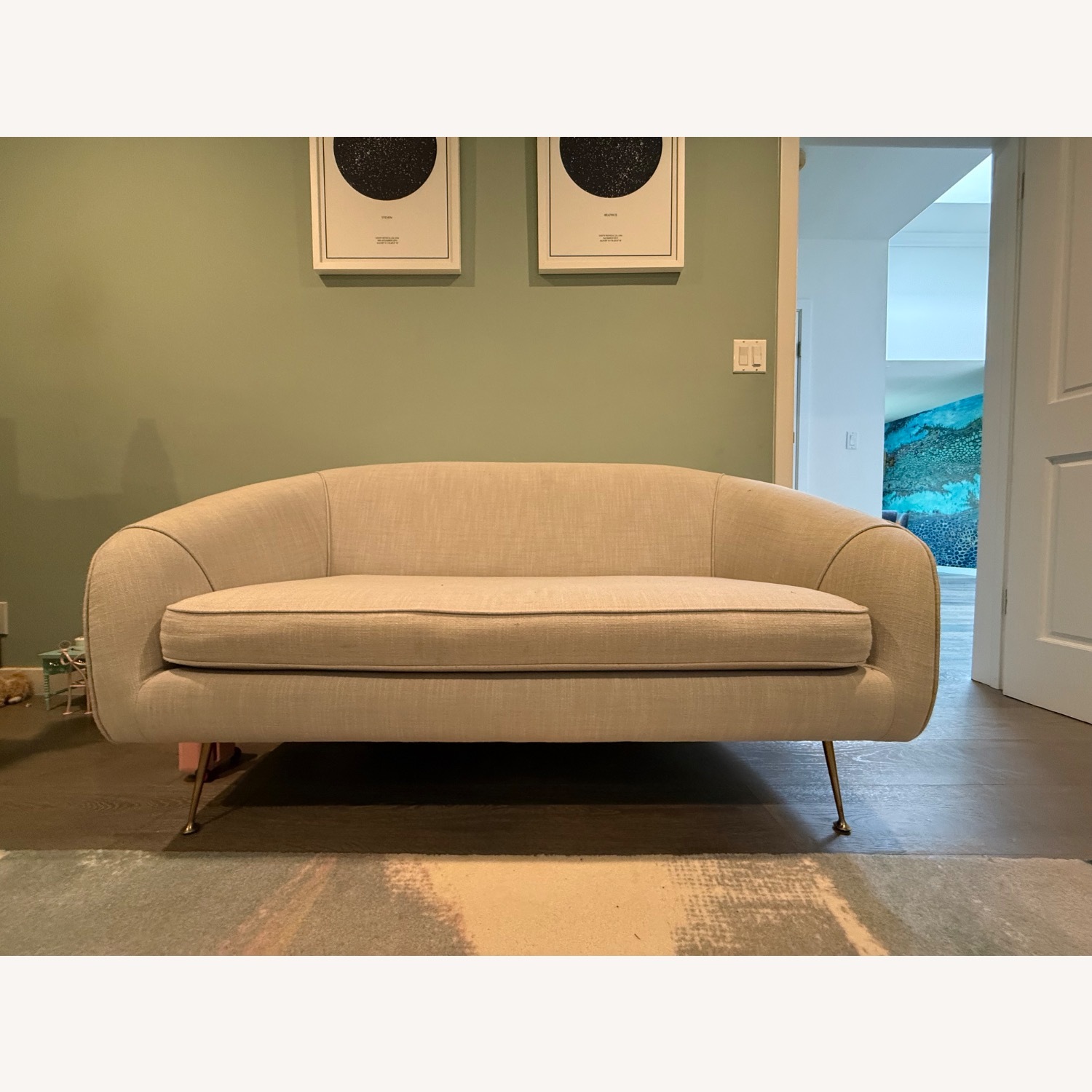 West Elm Stella Light Gray Loveseat - image-1