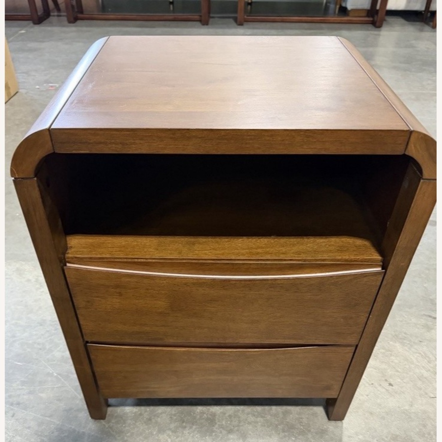 Dark Brown Wood Nightstand - image-2