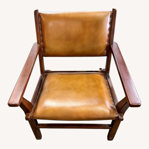Used Dark Brown Leather Armchair for sale on AptDeco
