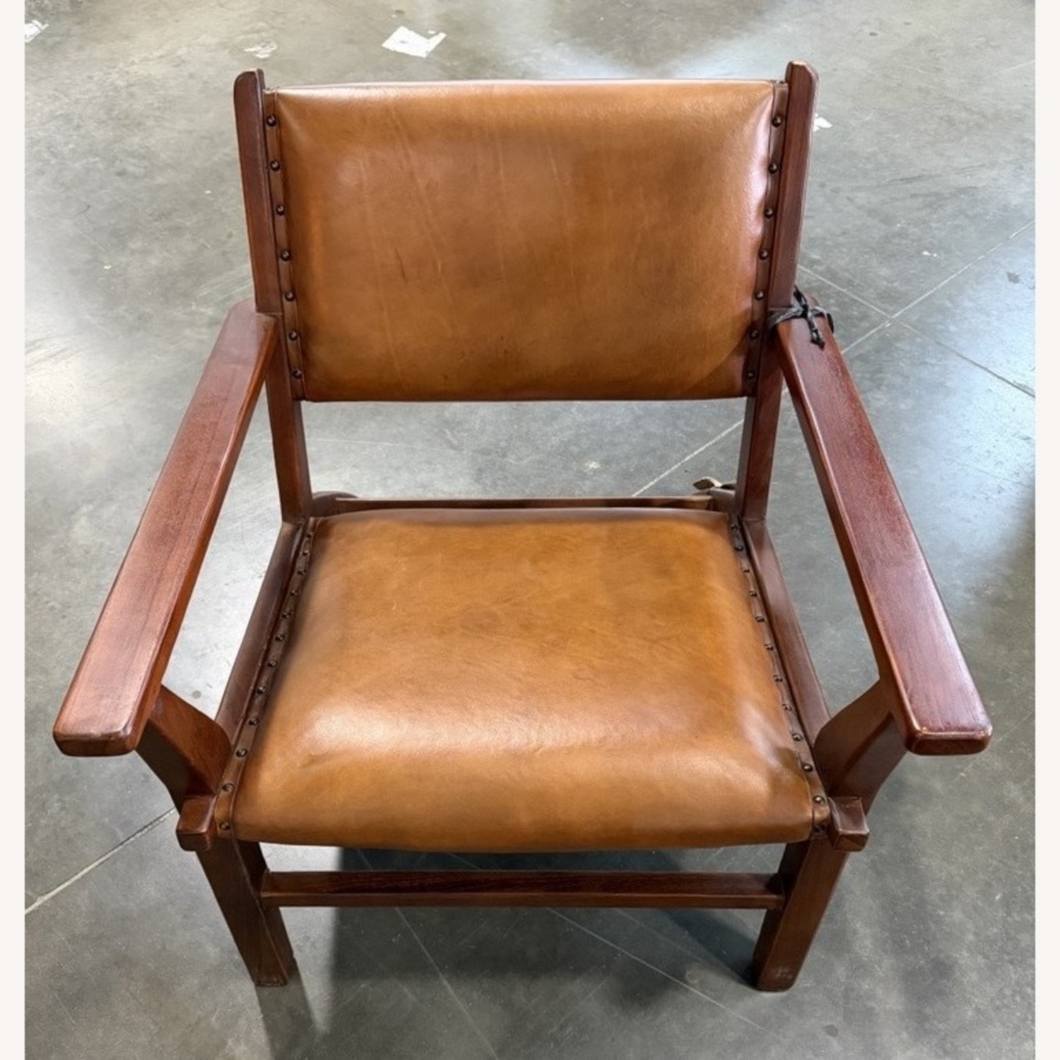 Dark Brown Leather Armchair - image-1