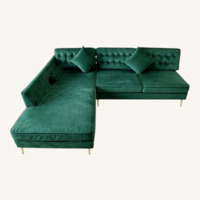 Green Velvet 2 Piece Sectional