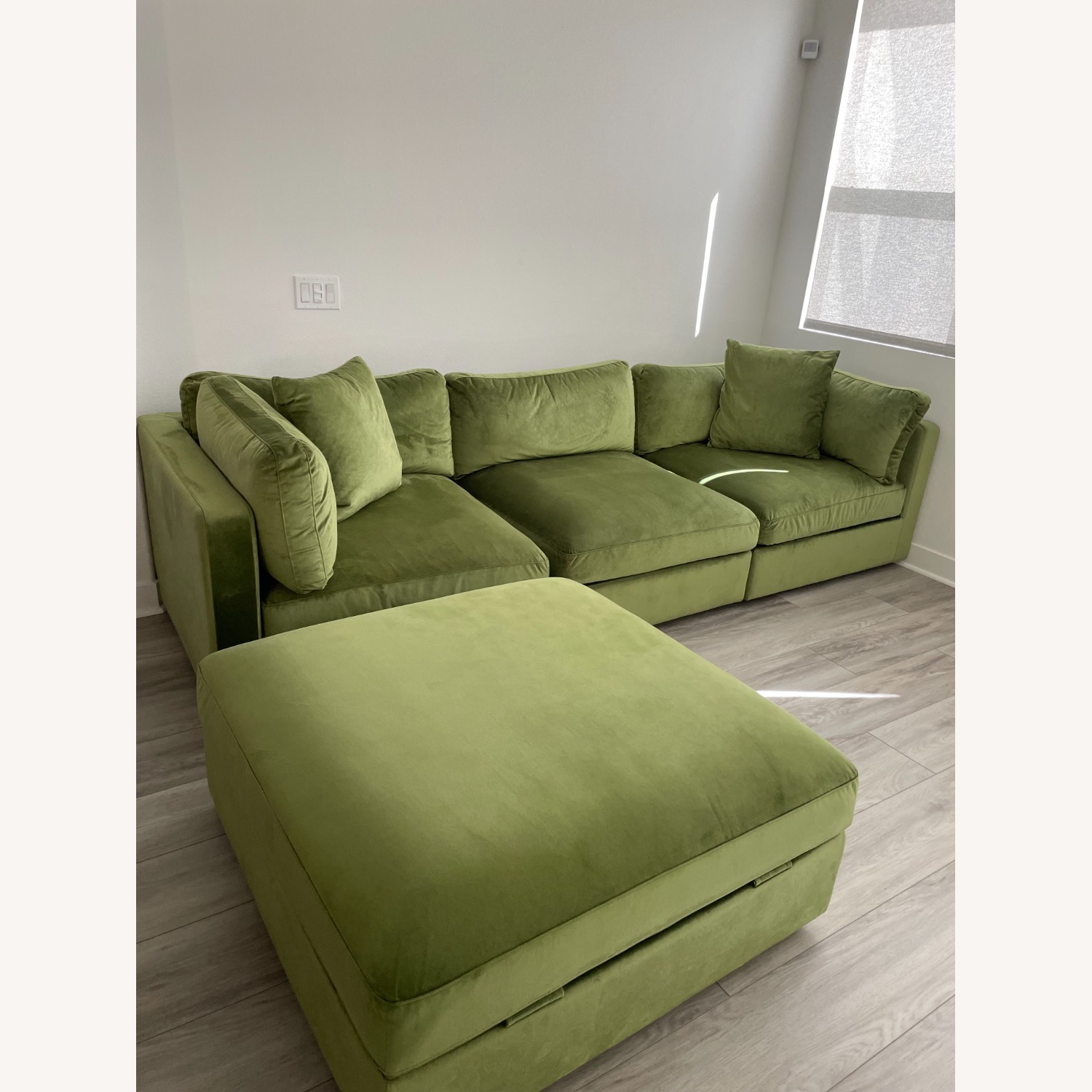 Interior Define Tatum Green Velvet 3+ Seater Sofa - image-1