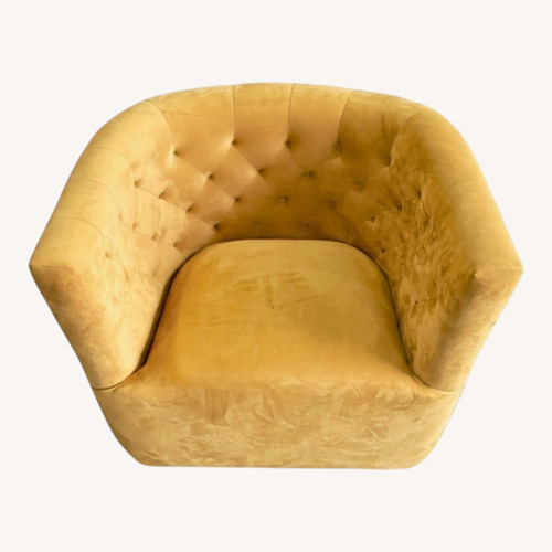 Used Yellow Velvet Armchair for sale on AptDeco