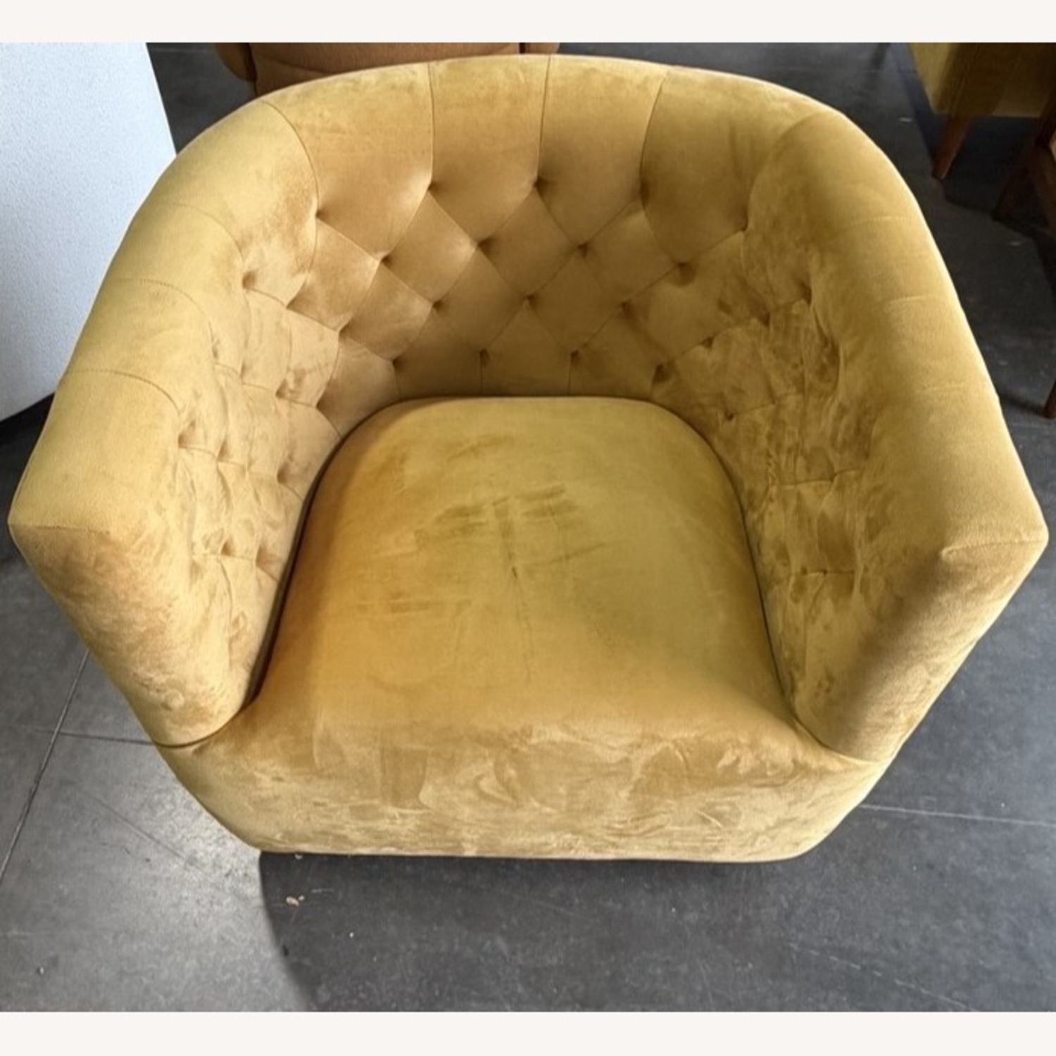Yellow Velvet Armchair - image-4