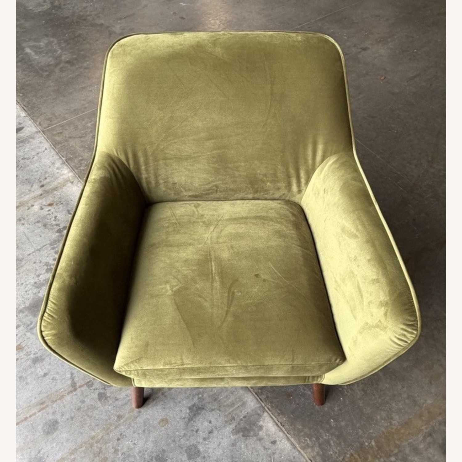 Pistachio Green Velvet Armchair - image-1