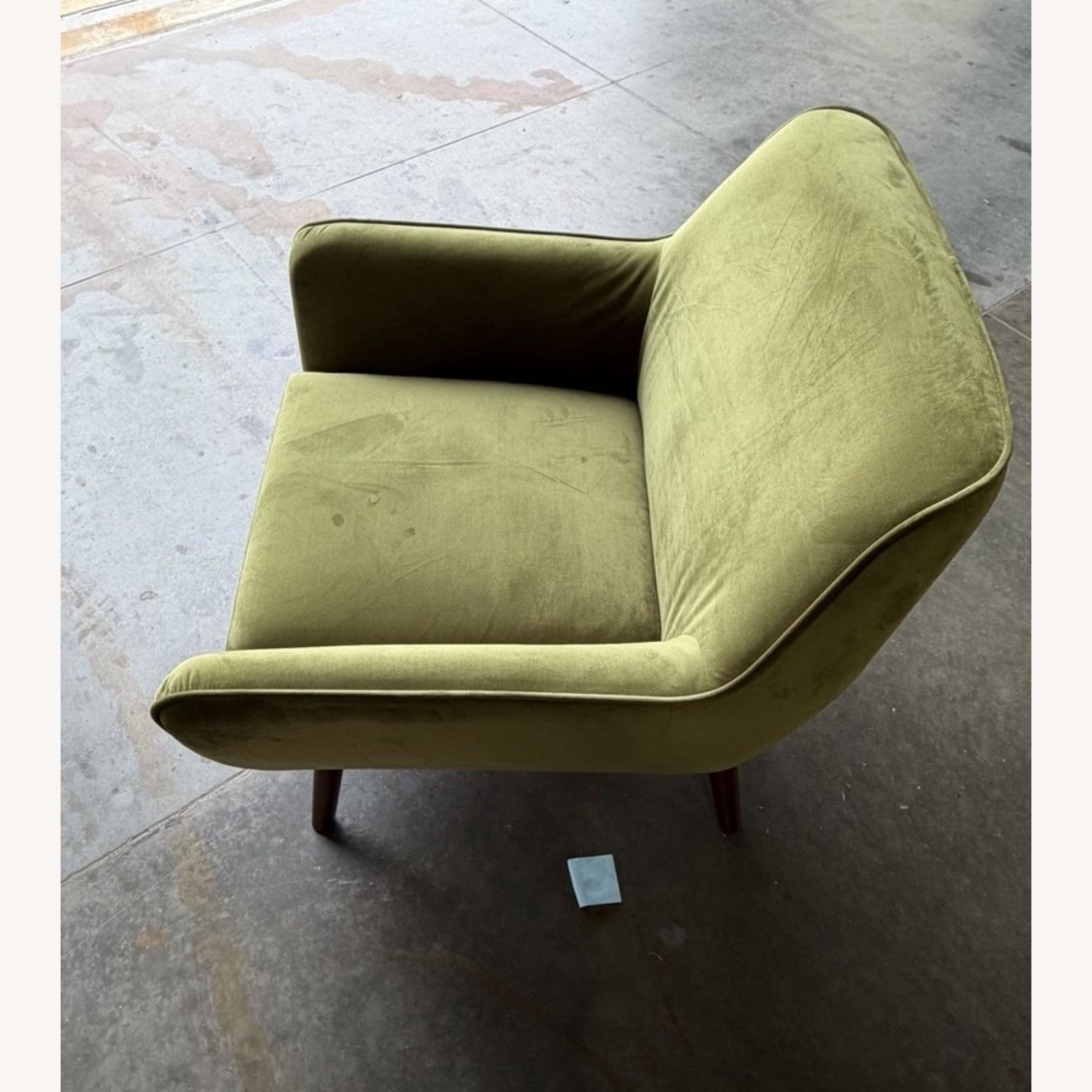Pistachio Green Velvet Armchair - image-2