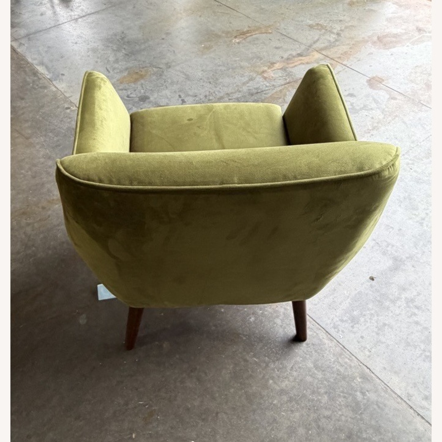 Pistachio Green Velvet Armchair - image-3