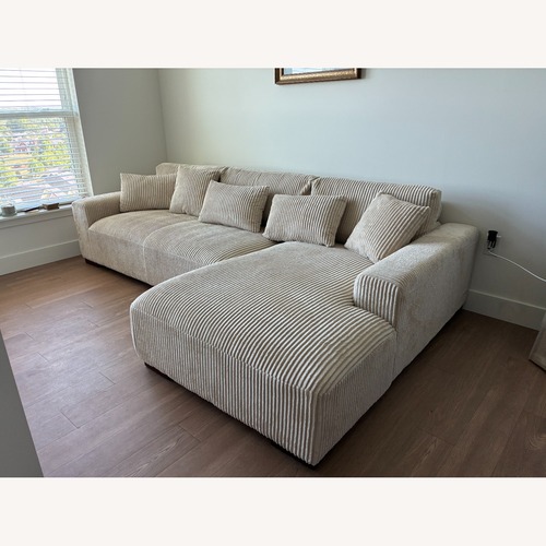 Used Wayfair Asyiah Natural 2 Piece Sectional for sale on AptDeco