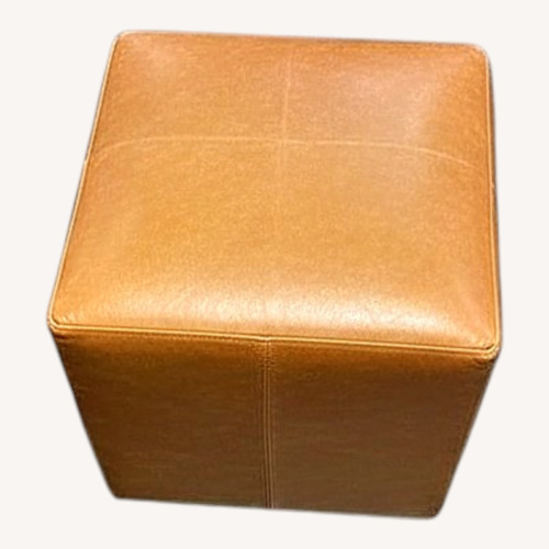 Used Light Brown Leather Bench for sale on AptDeco