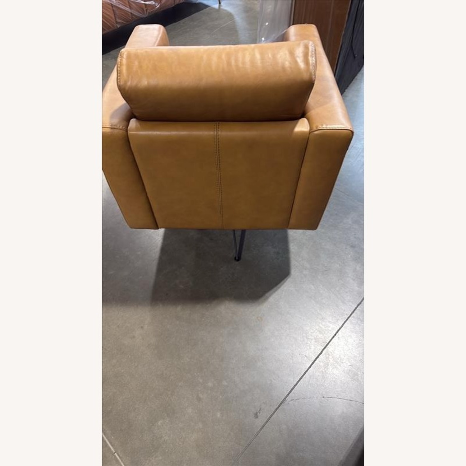 Light Brown Leather Armchair - image-1