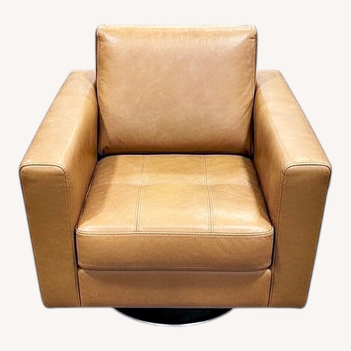 Used Light Brown Leather Armchair for sale on AptDeco