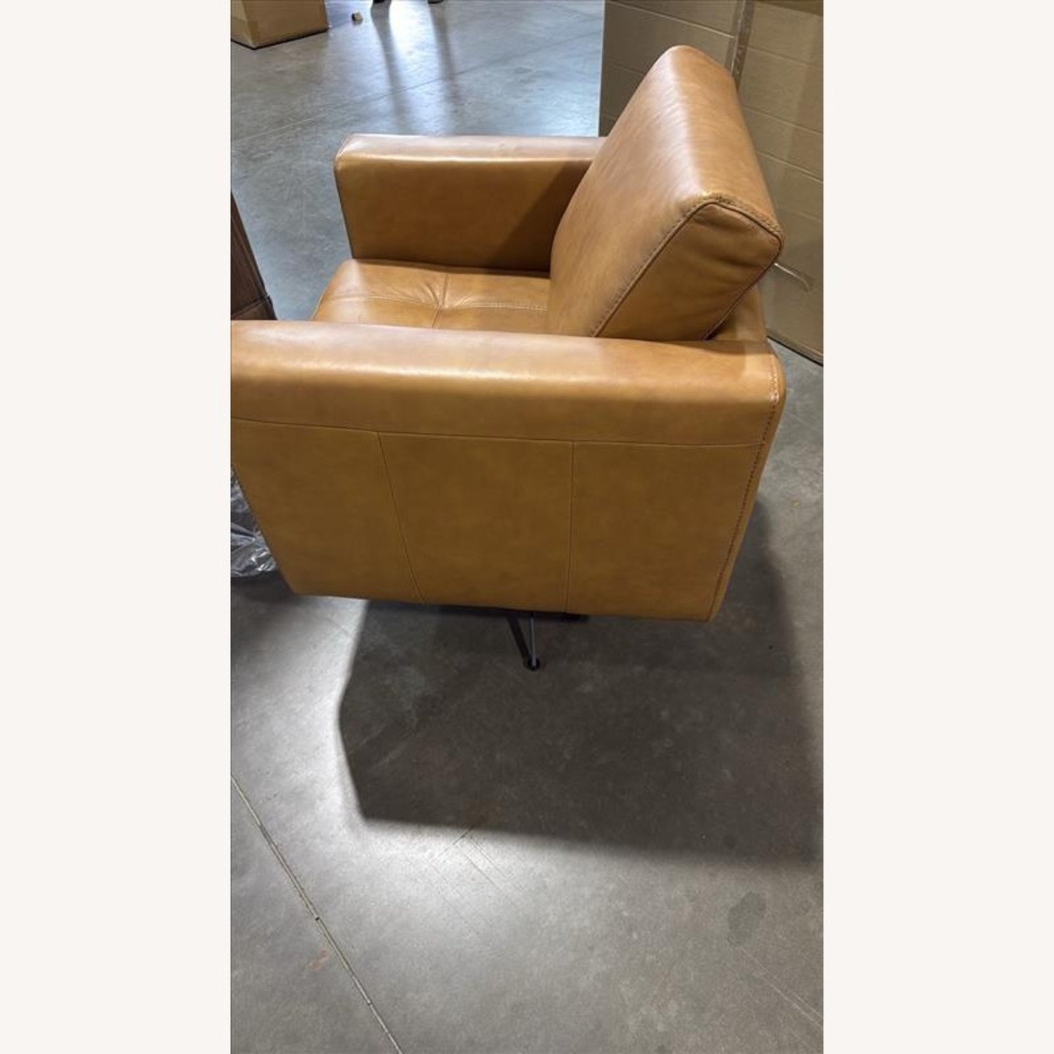 Light Brown Leather Armchair - image-2