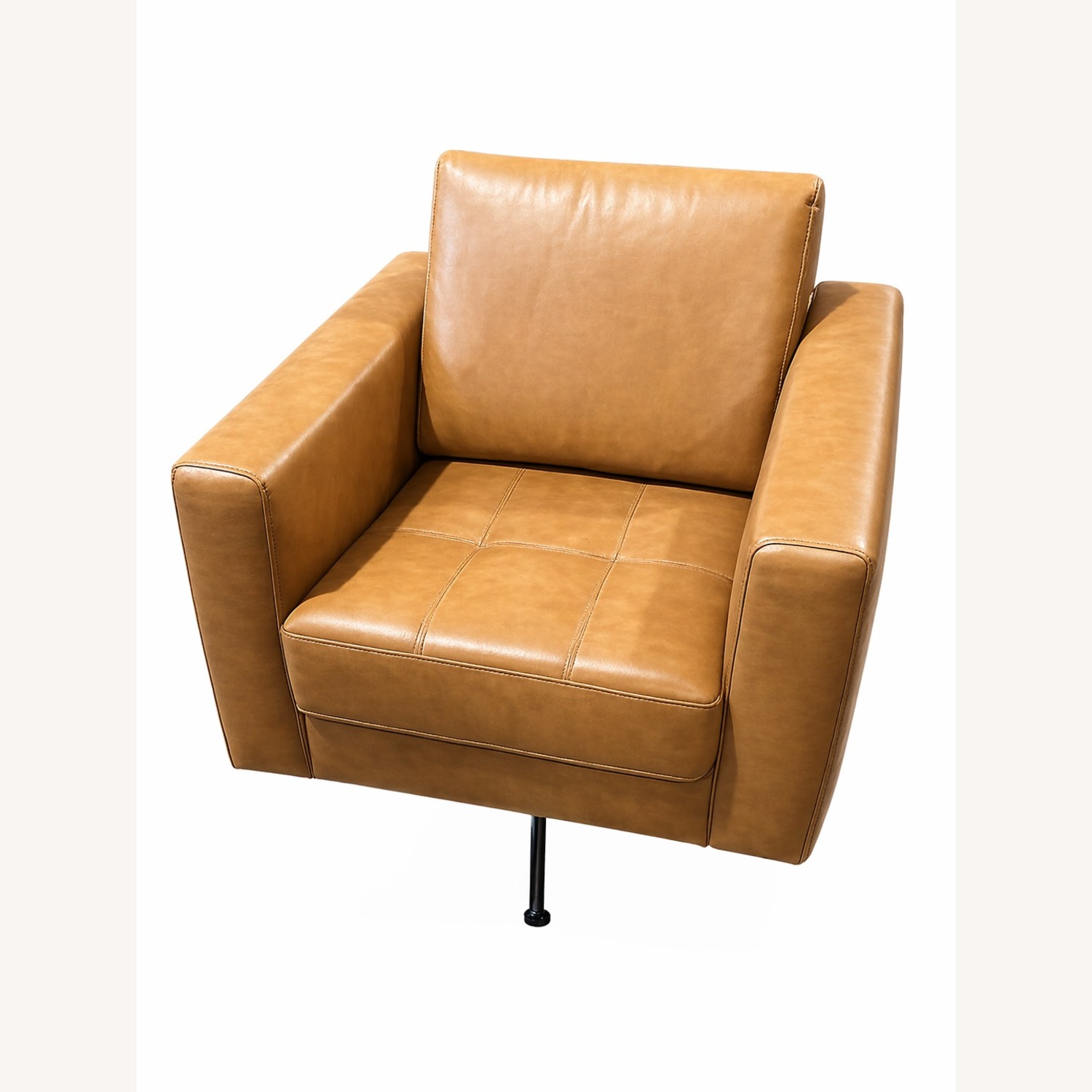 Light Brown Leather Armchair - image-4