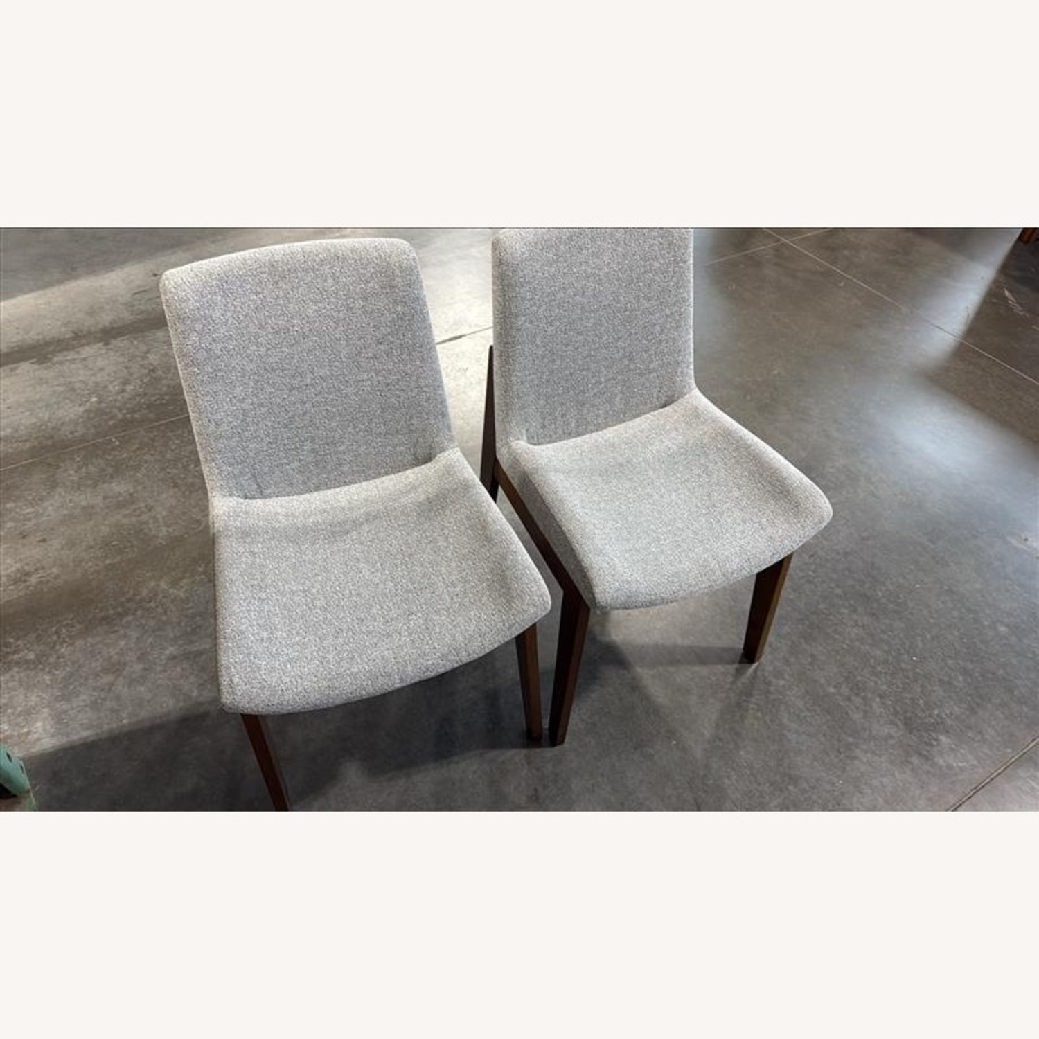 Light Gray Fabric Dining Chairs - image-1