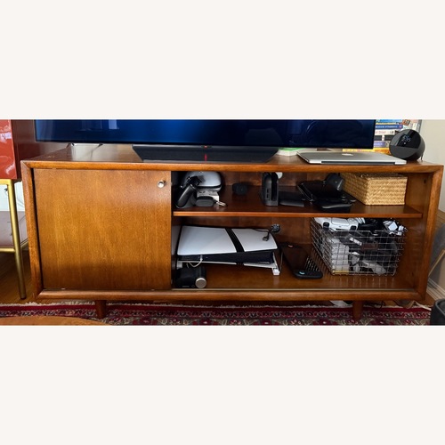 Used Dark Brown Wood Media Storage for sale on AptDeco