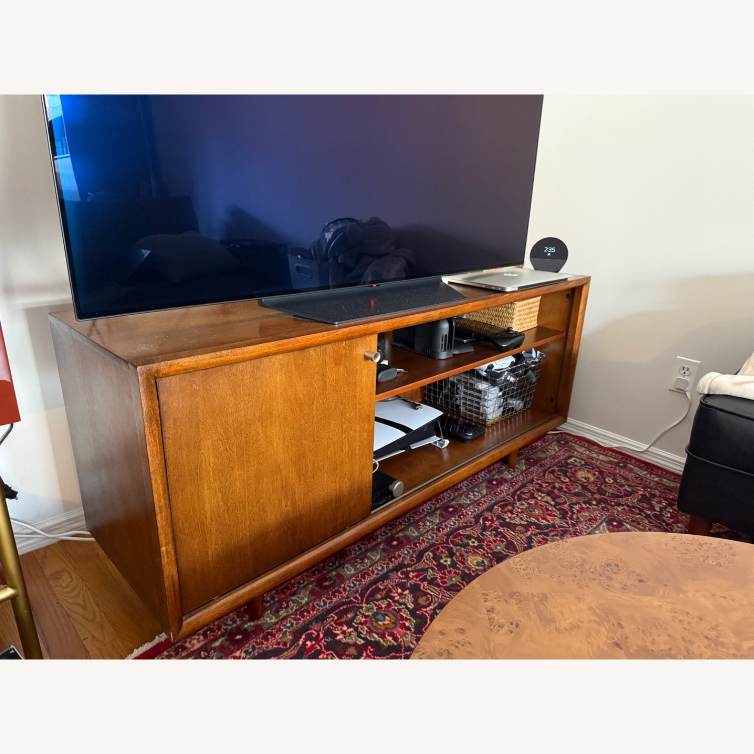 Dark Brown Wood Media Storage - image-2