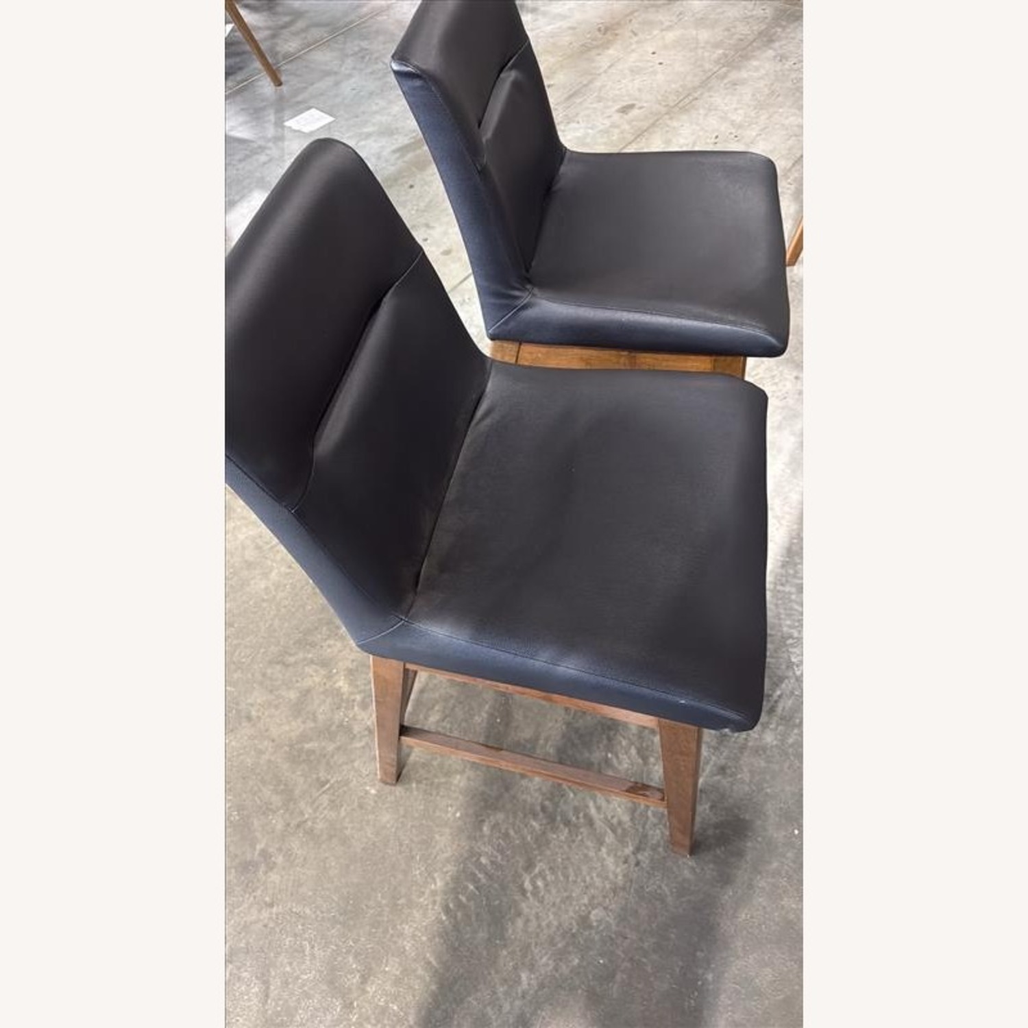 Black Leather Stools - image-1