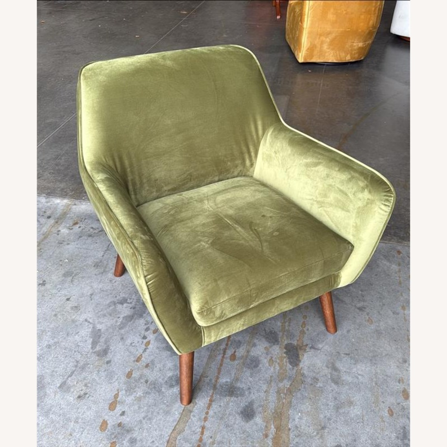 Green Velvet Armchair - image-2
