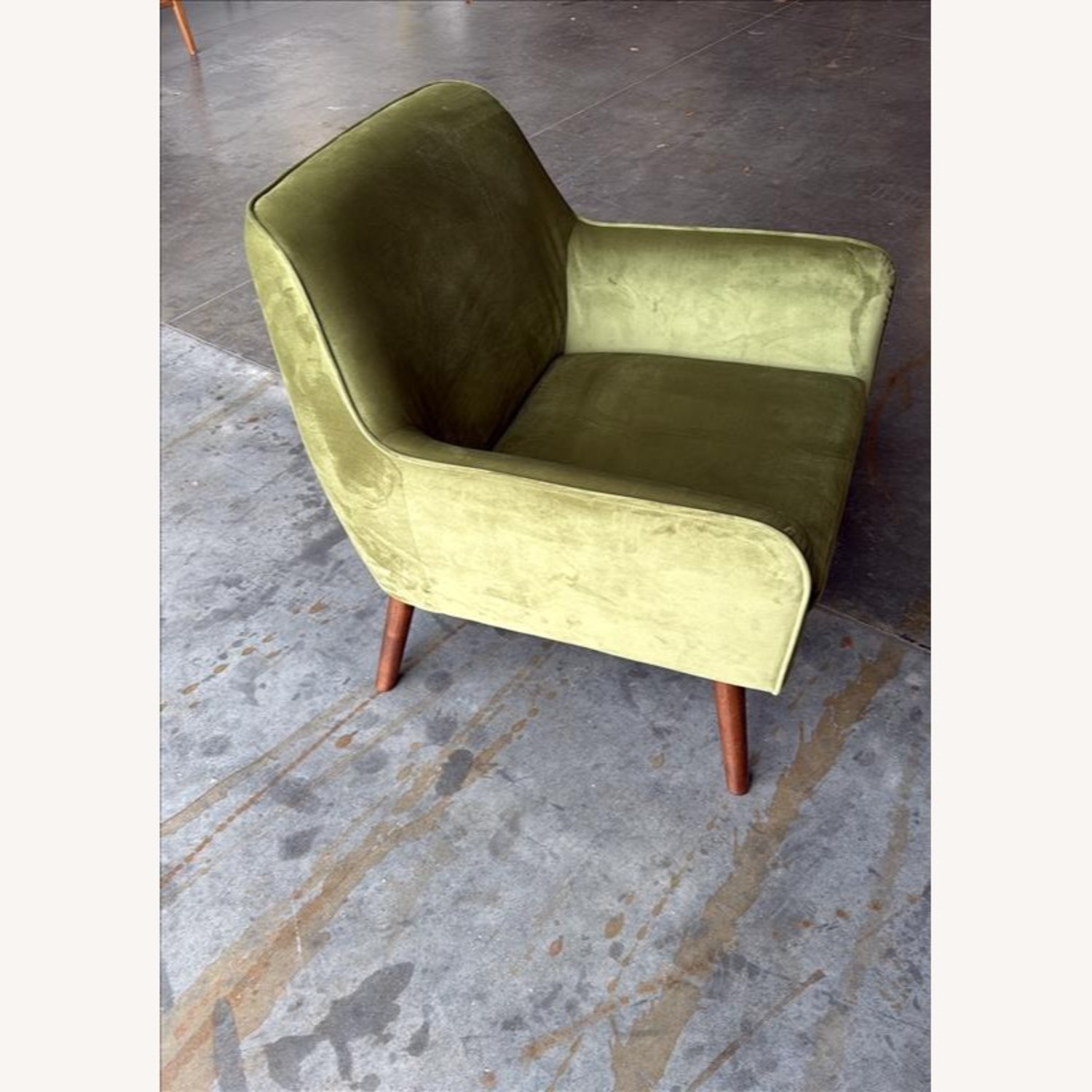 Green Velvet Armchair - image-1