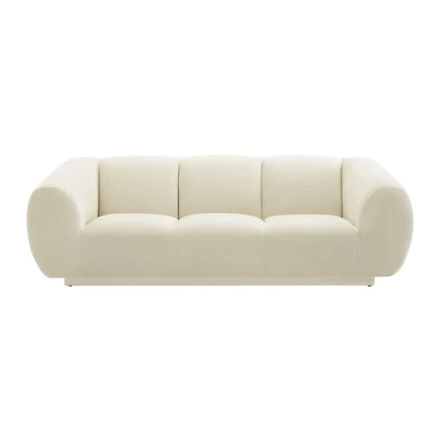 TOV Furniture White Velvet 3+ Seater Sofa - image-7