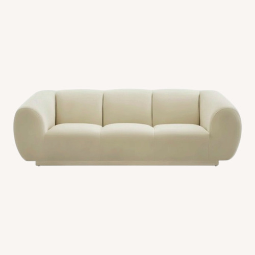 Used TOV Furniture White Velvet 3+ Seater Sofa for sale on AptDeco