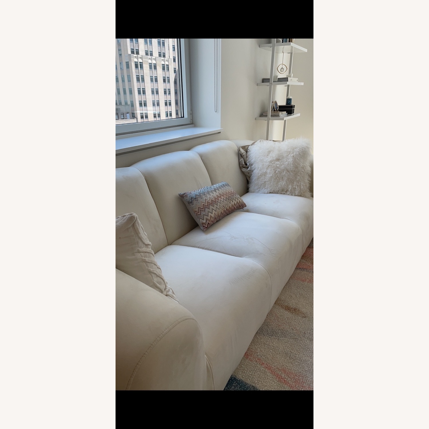 TOV Furniture White Velvet 3+ Seater Sofa - image-5