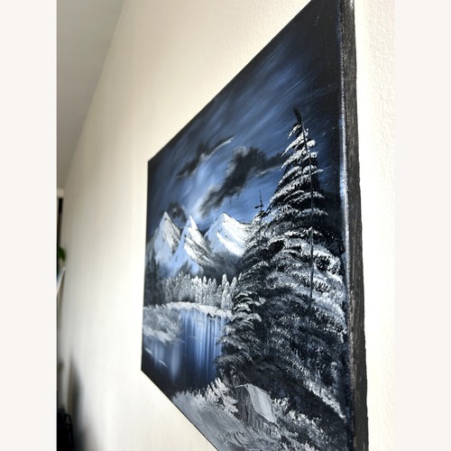 Used Winter Mountain Landscape Oil Painting for sale on AptDeco