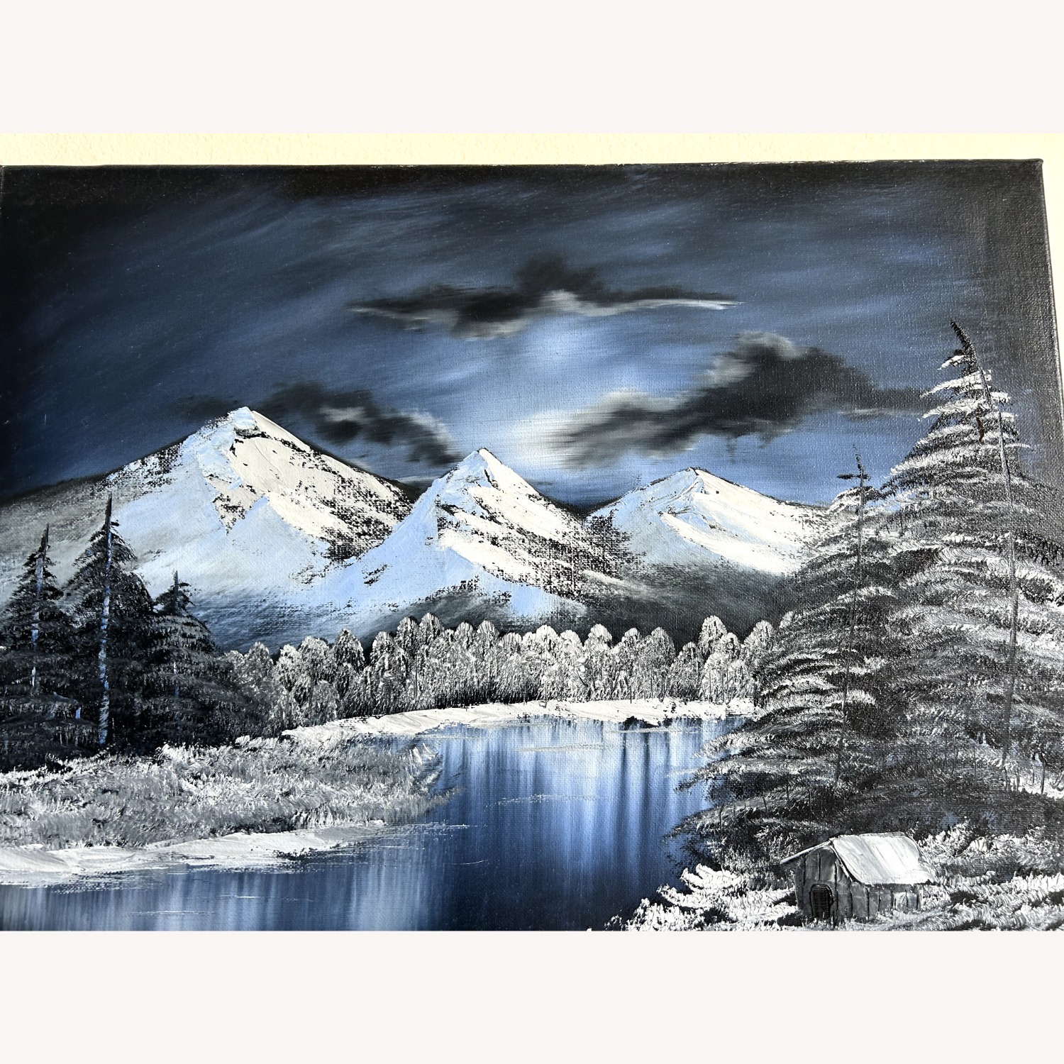 Winter Mountain Landscape Oil Painting - image-2