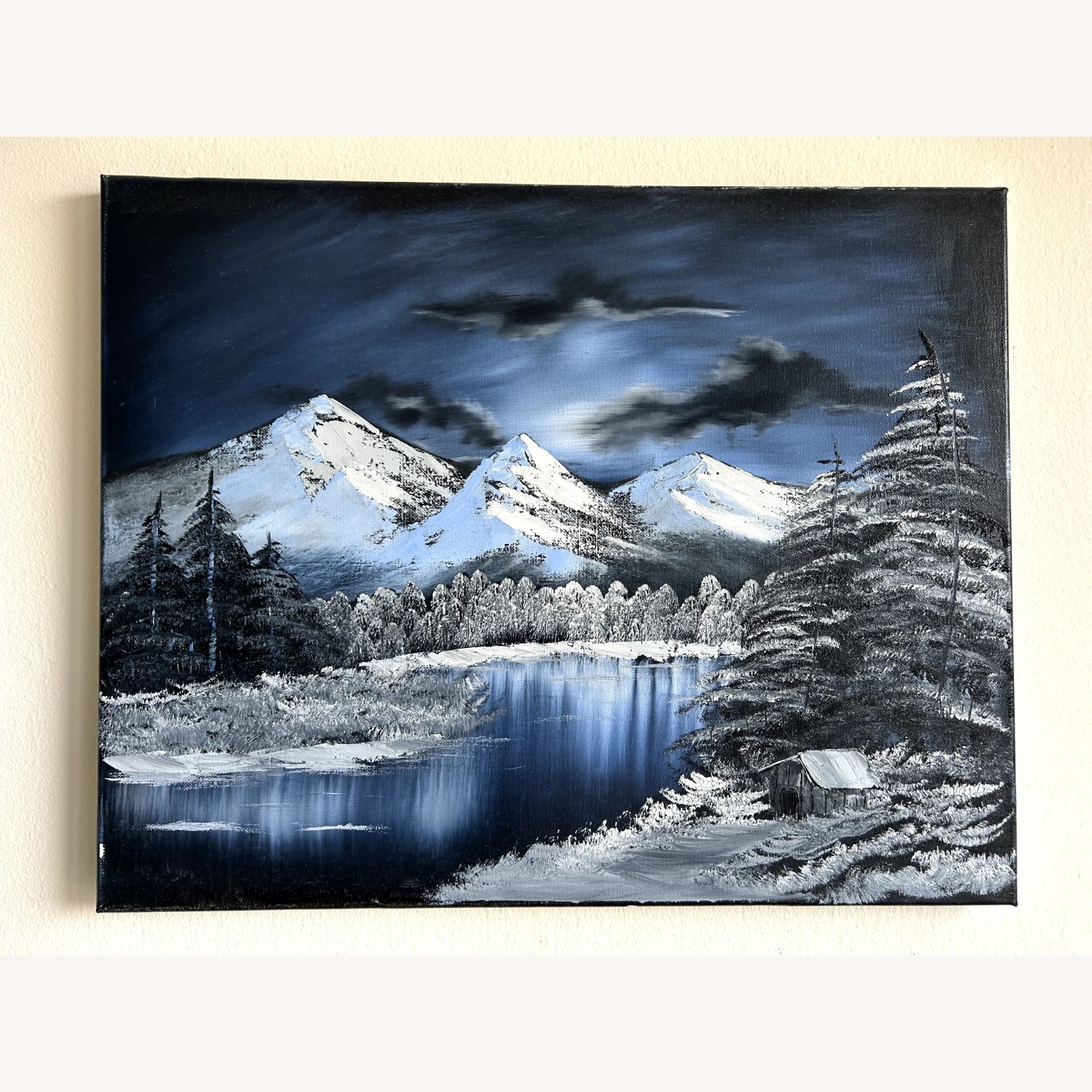 Winter Mountain Landscape Oil Painting - image-3