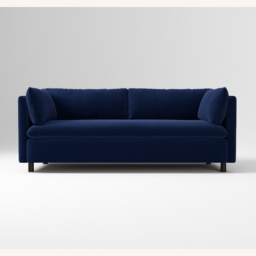 Used West Elm Shelter Sleeper Sofa in Navy Velvet for sale on AptDeco