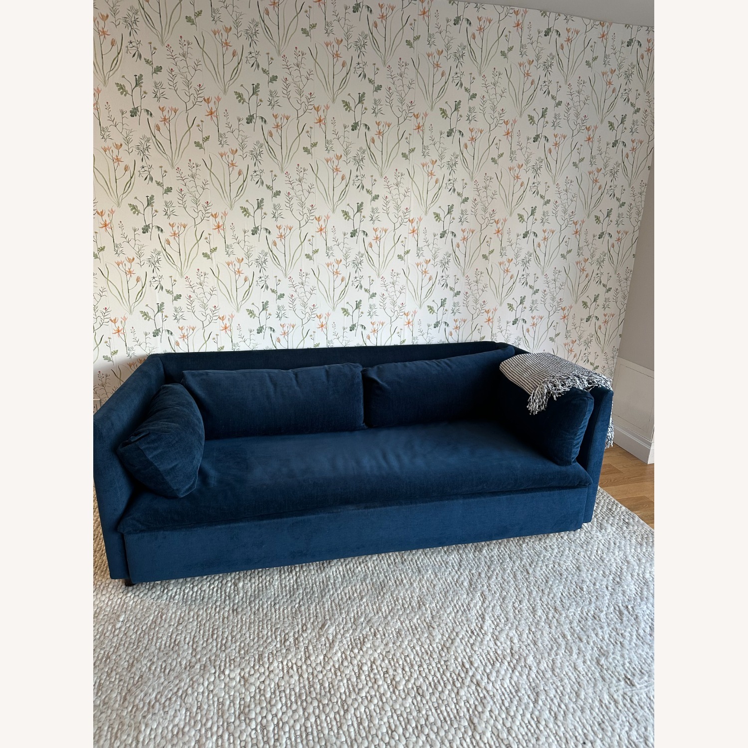 West Elm Shelter Sleeper Sofa in Navy Velvet - image-4