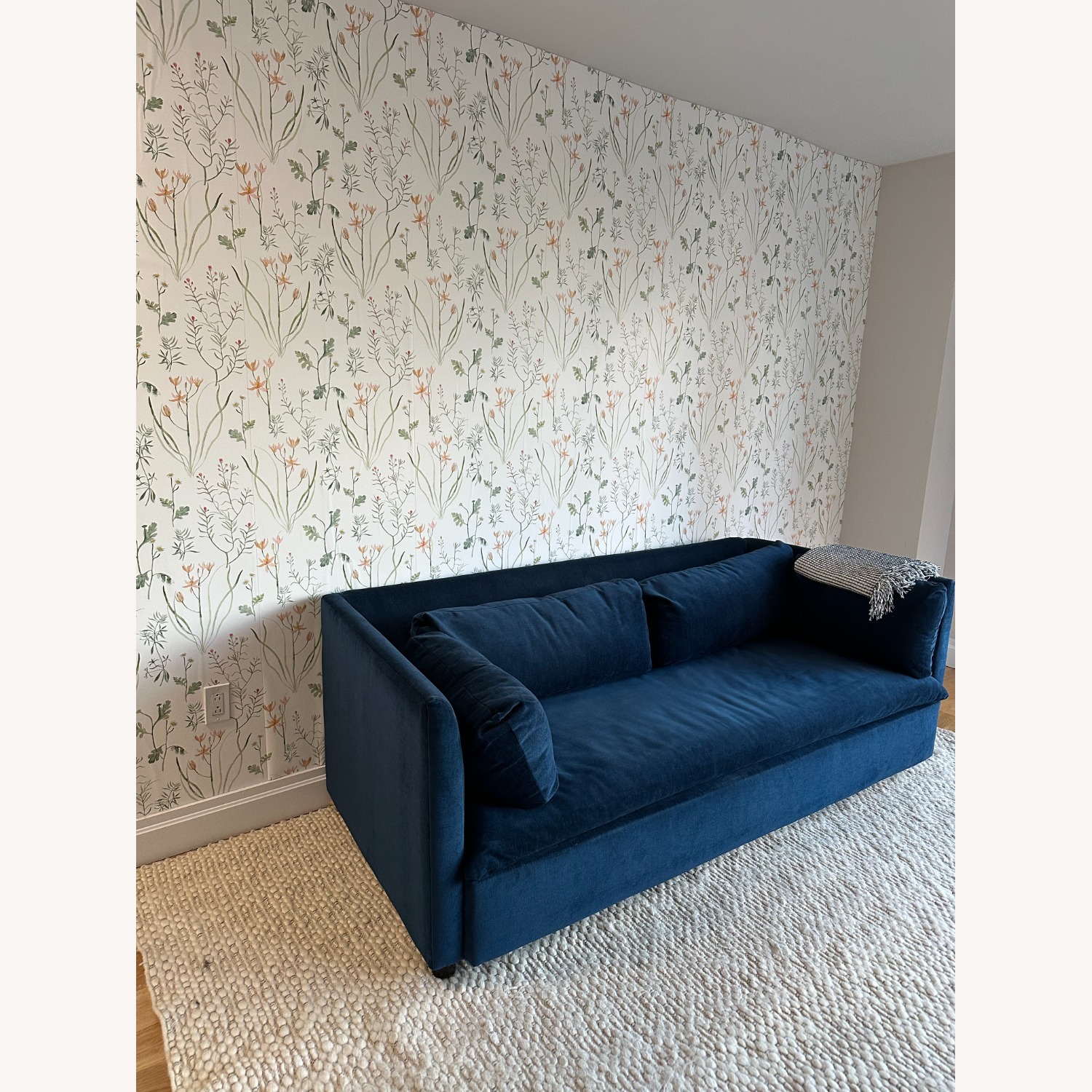 West Elm Shelter Sleeper Sofa in Navy Velvet - image-2