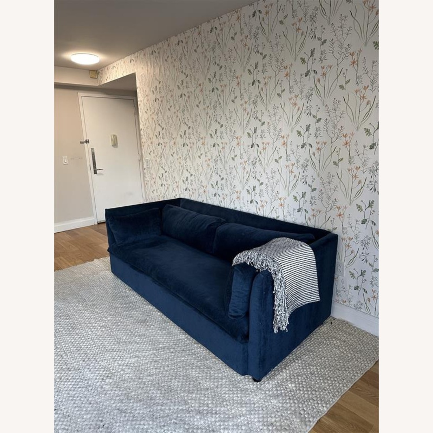 West Elm Shelter Sleeper Sofa in Navy Velvet - image-3