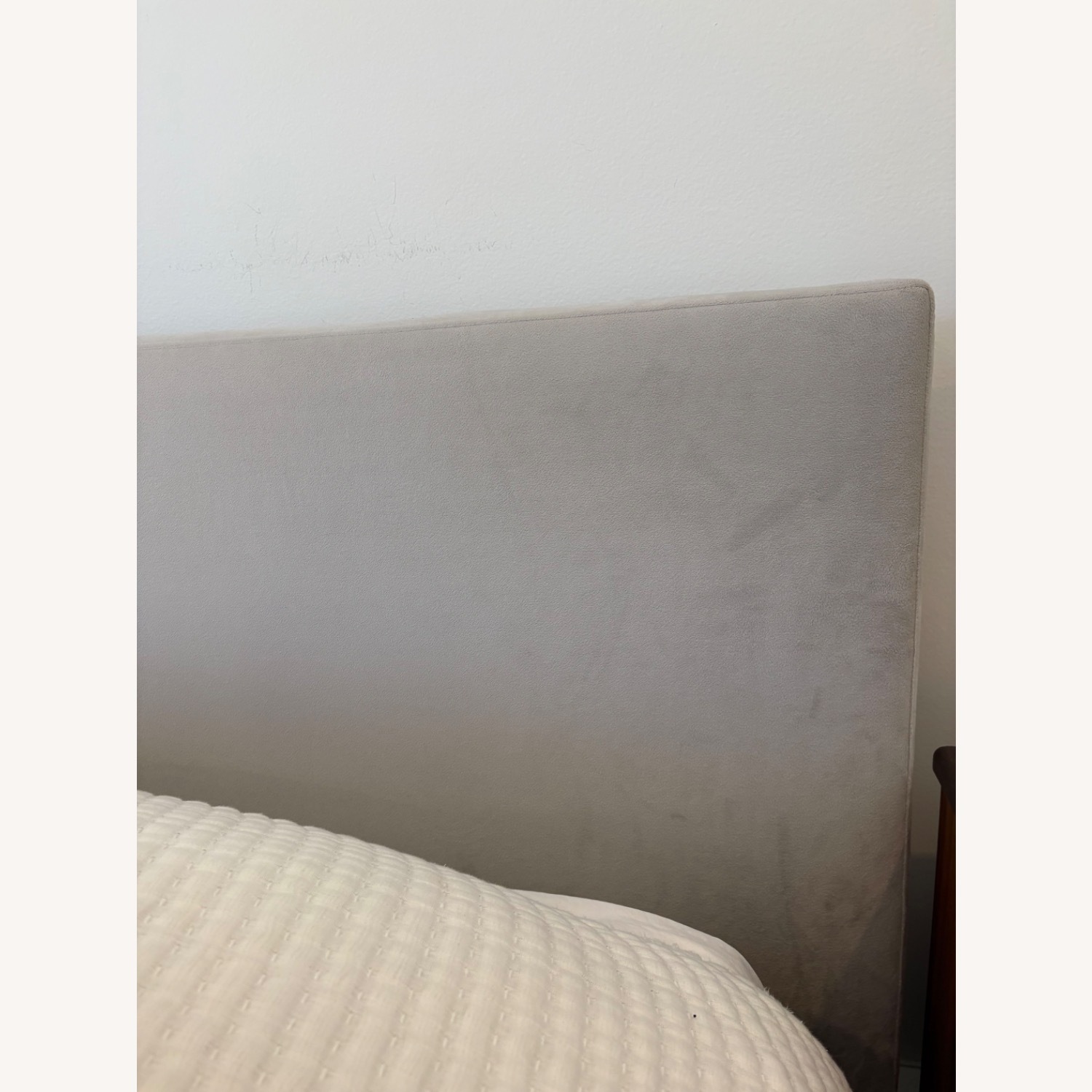 Room & Board Wyatt Light Gray Velvet Queen Bed - image-6