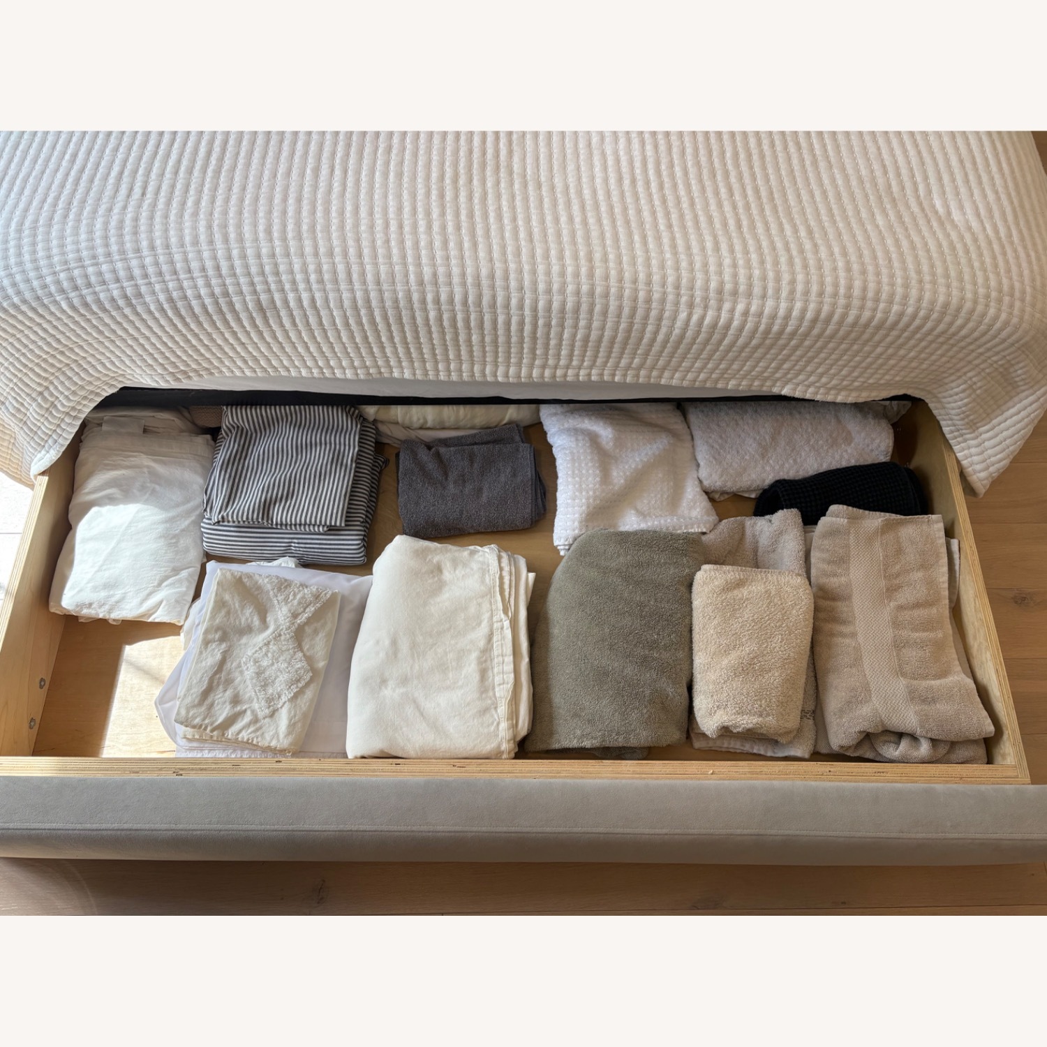 Room & Board Wyatt Light Gray Velvet Queen Bed - image-4