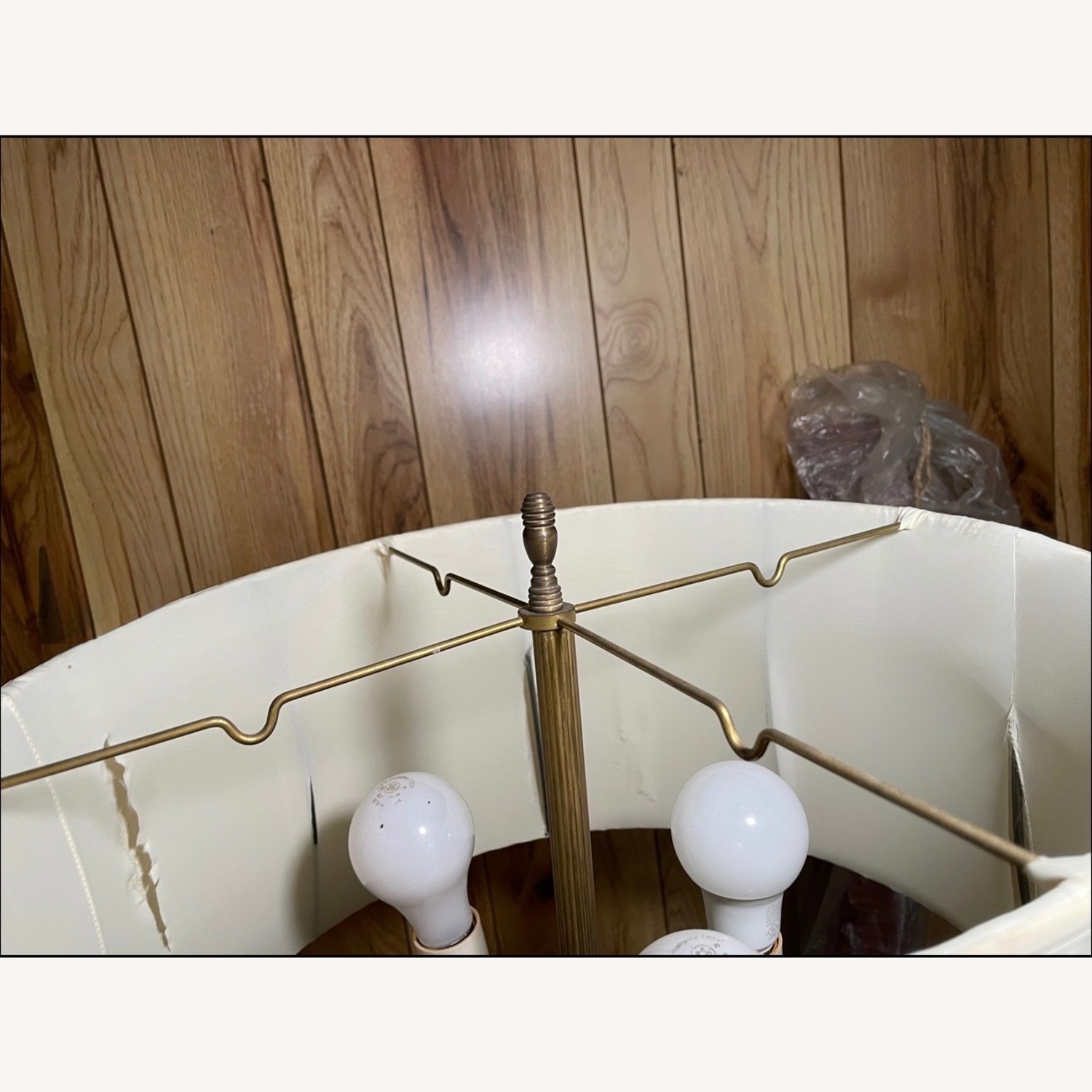 Vintage Heavy Crystal & Brass Table Lamp   - image-7