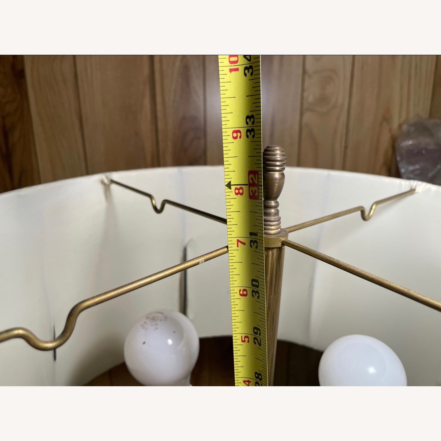 Vintage Heavy Crystal & Brass Table Lamp   - image-8