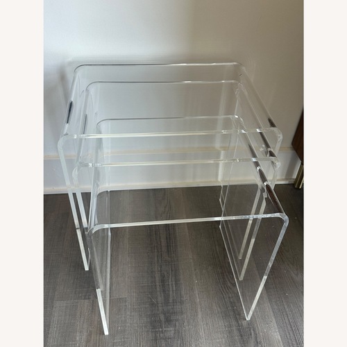 Used CB2 3-Pc Acrylic Nesting Table Set for sale on AptDeco