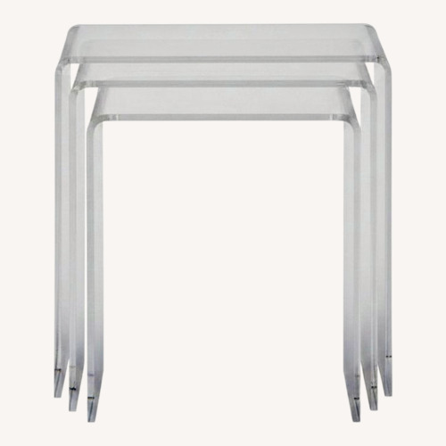 Used CB2 3-Pc Acrylic Nesting Table Set for sale on AptDeco