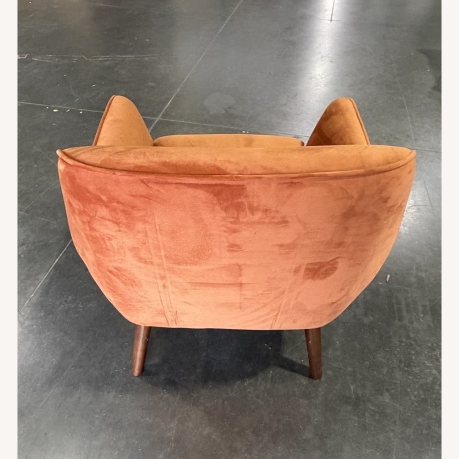 Orange Velvet Armchair - image-2