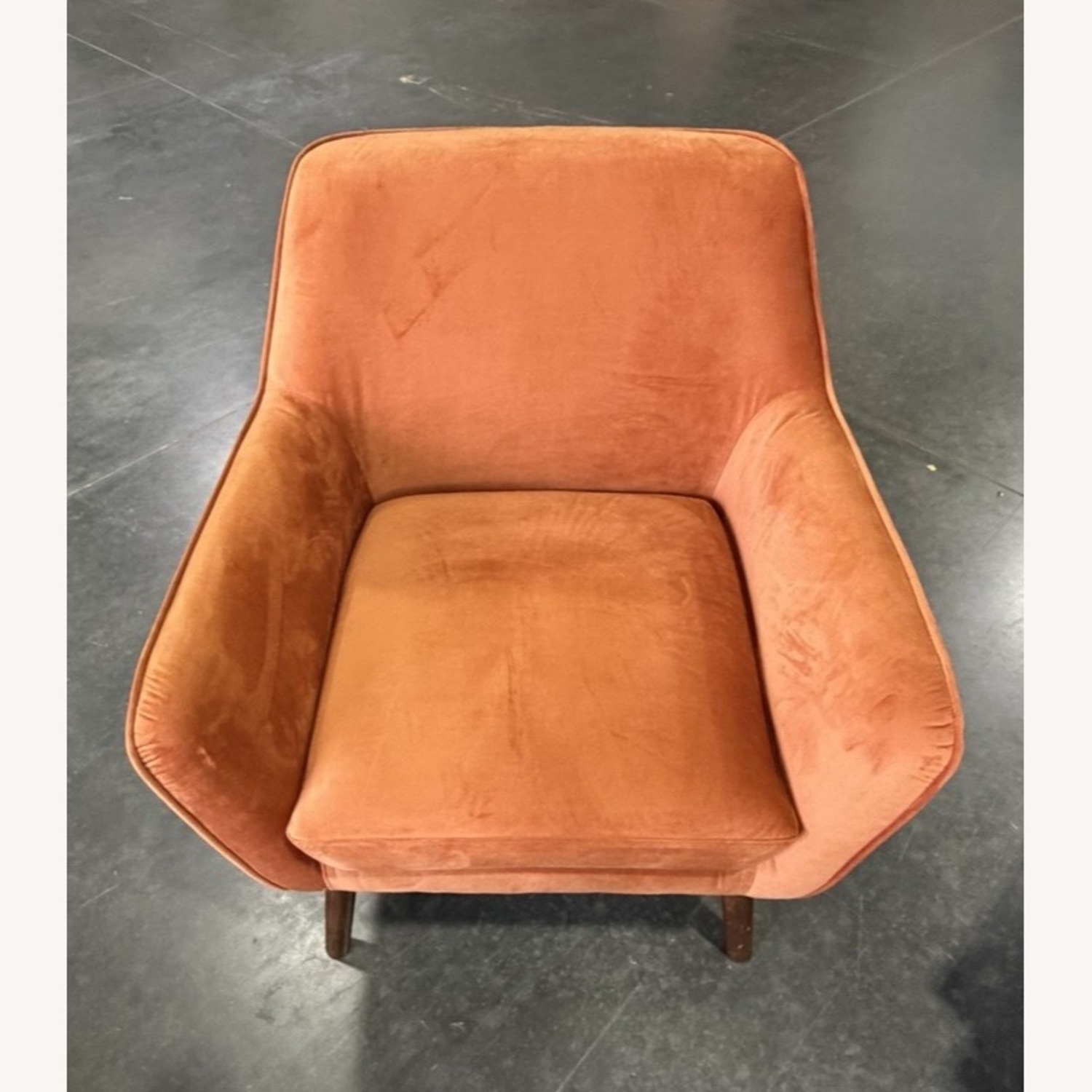 Orange Velvet Armchair - image-1