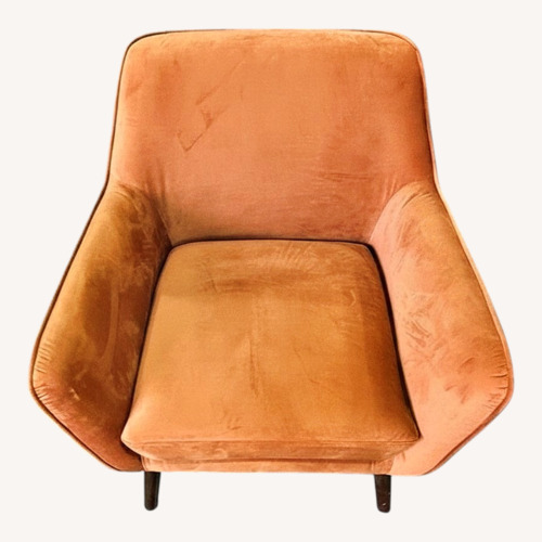Used Orange Velvet Armchair for sale on AptDeco