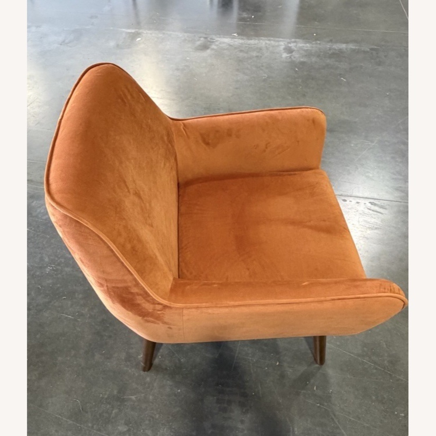 Orange Velvet Armchair - image-3
