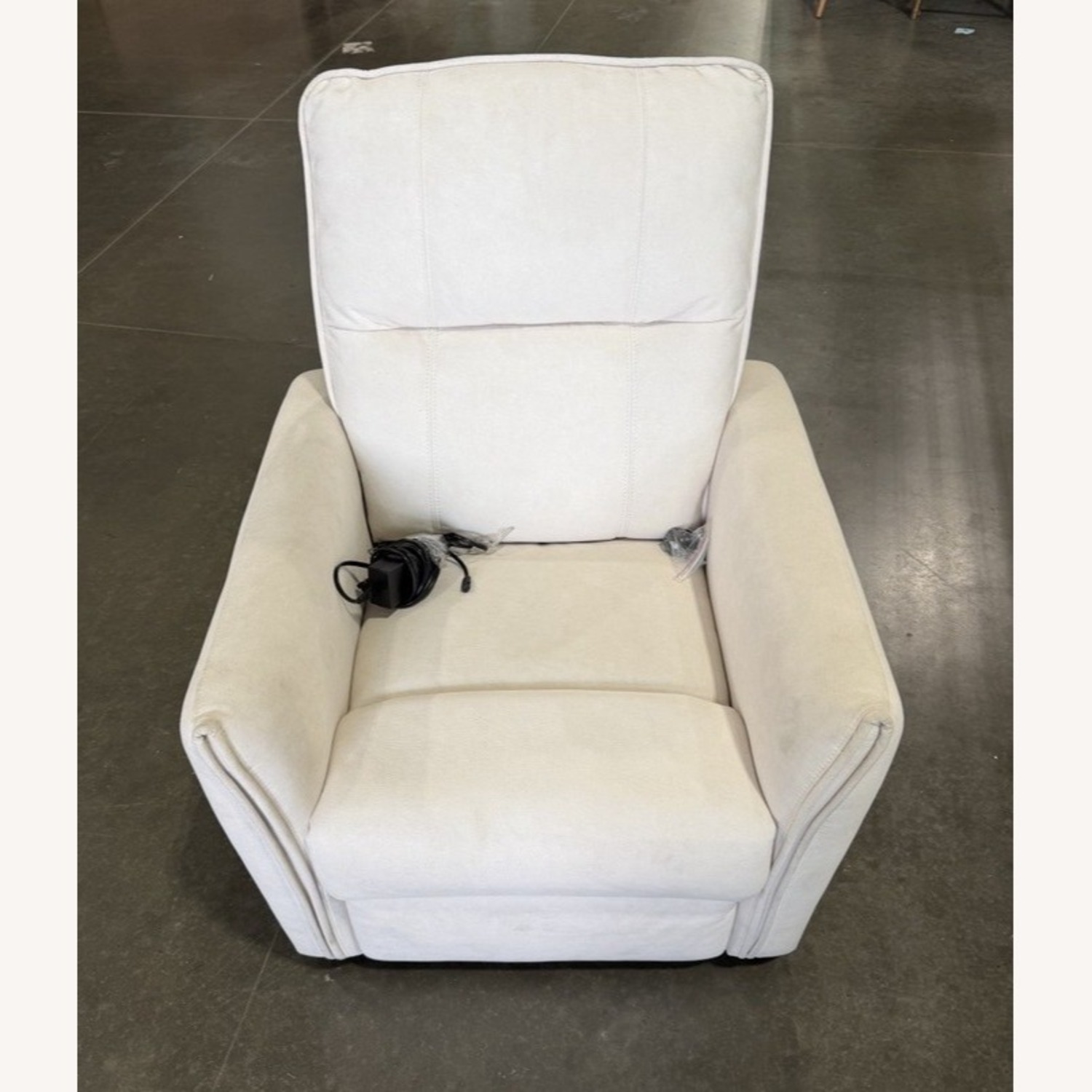 Cream Microsuede Recliner - image-1